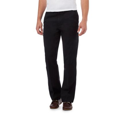 Maine New England Big and tall black tailored fit chinos